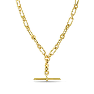 14K Gold T-Bar Necklace