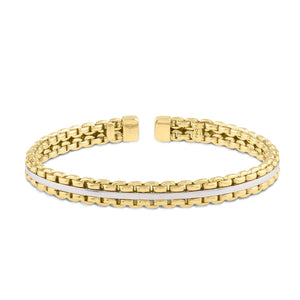 14K Gold Venetian Link Cuff Bracelet