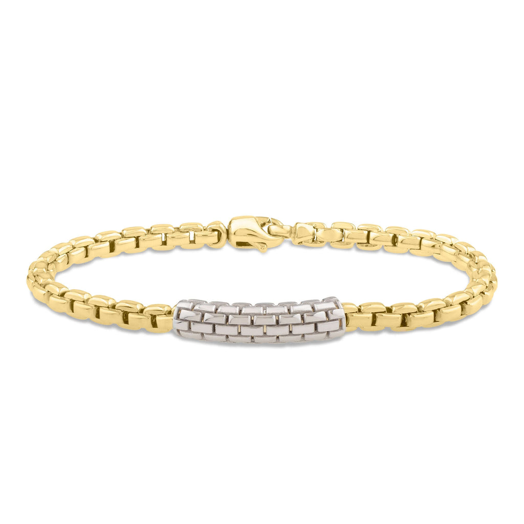 14K TwoTone Gold Link ID Bracelet Phillip Gavriel