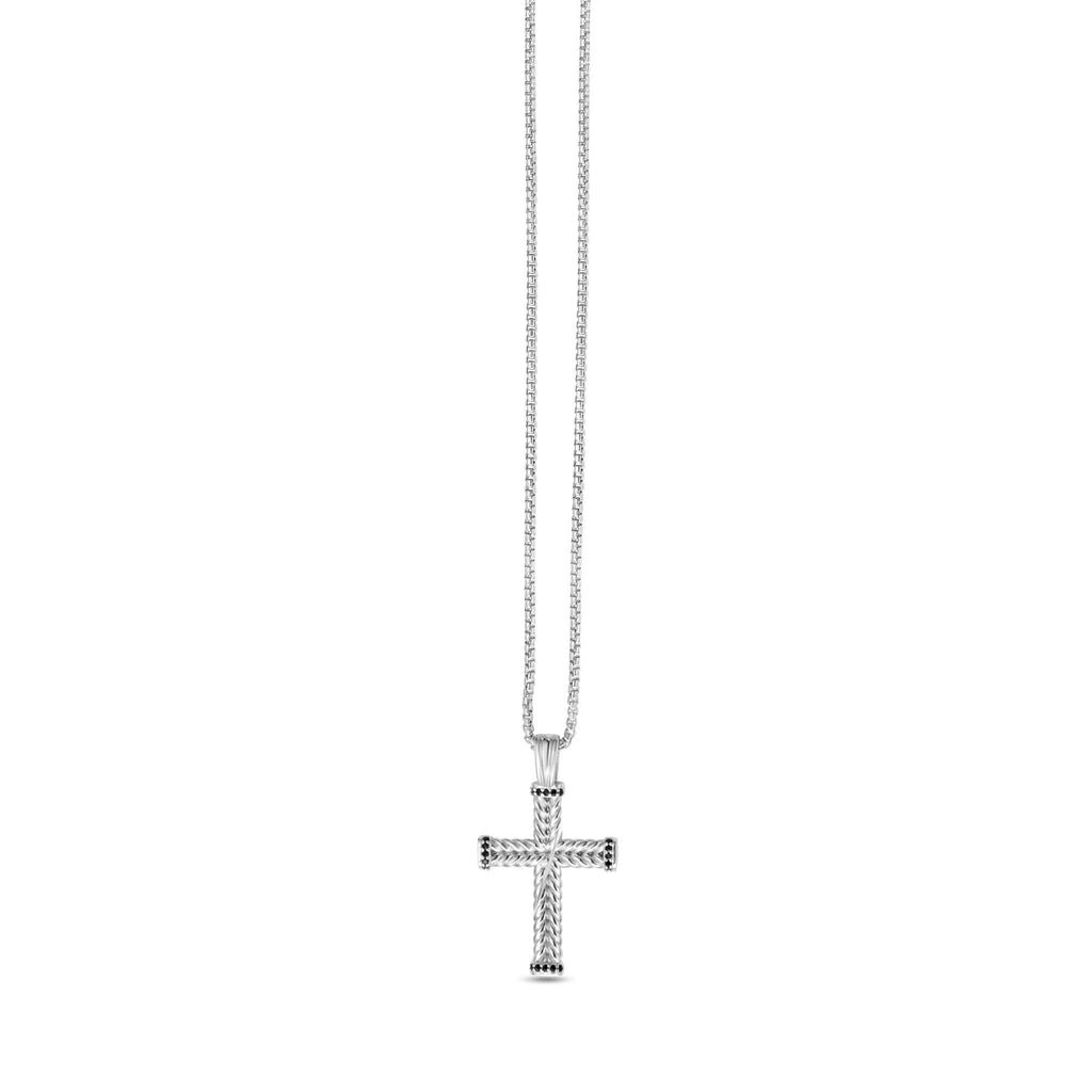 Silver Braided Cross Necklace | Phillip Gavriel