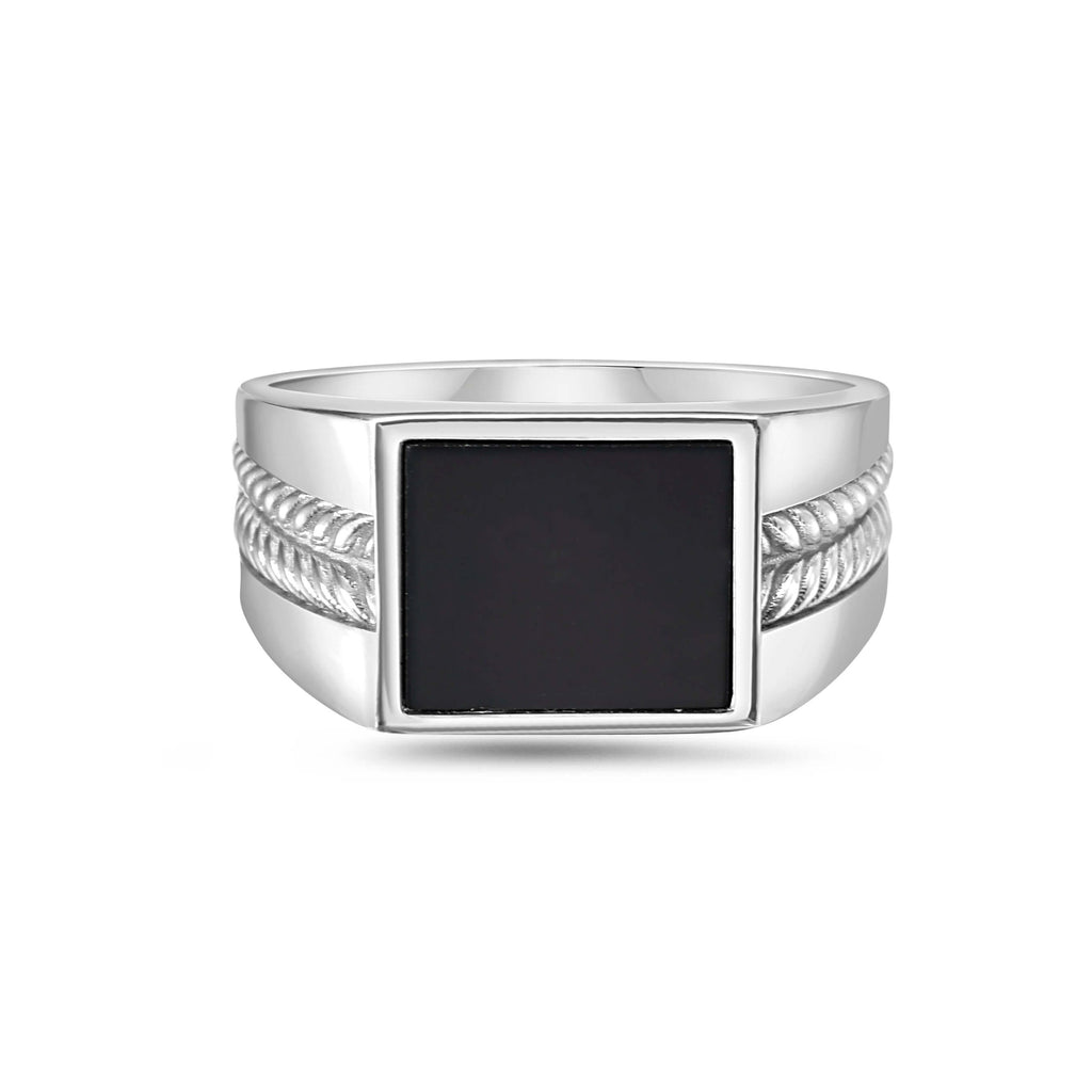 Silver & Onyx Square Signet Ring | Phillip Gavriel