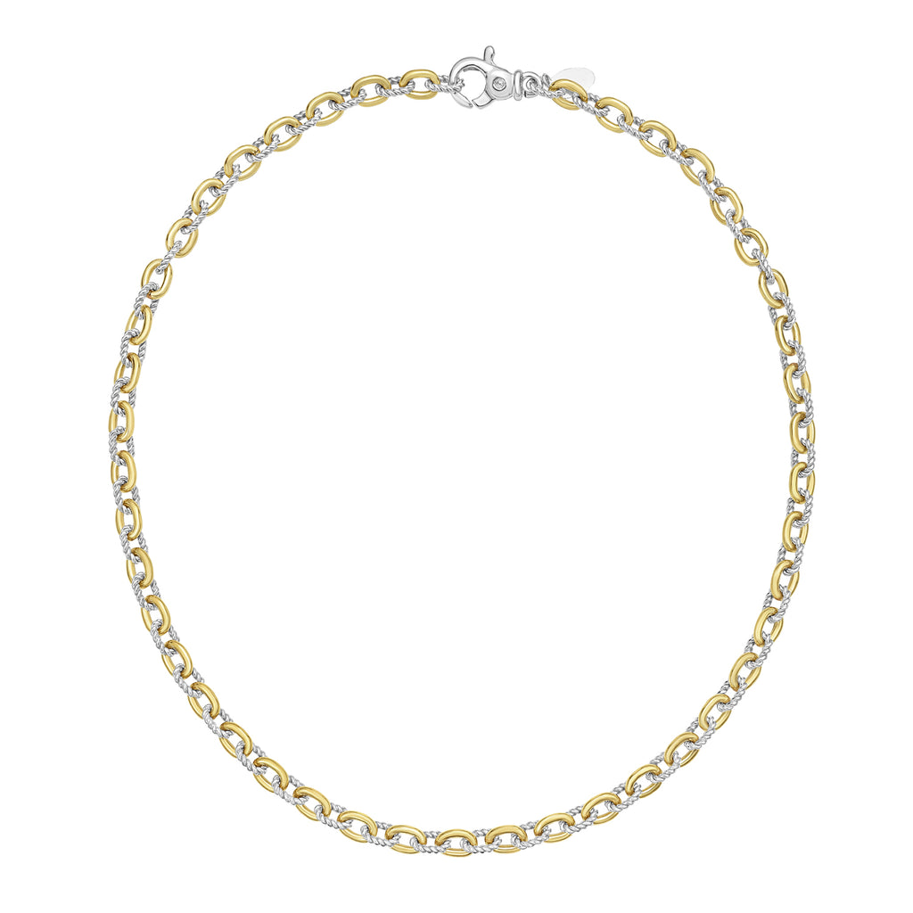 Silver & 18K San Zeno Link Necklace | Phillip Gavriel