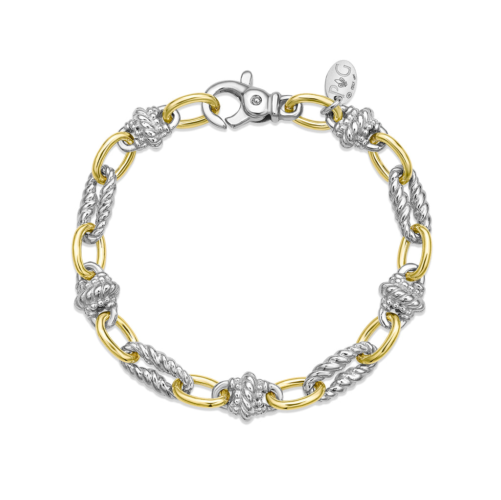 Silver & 18K Gold Victorian Cable Link Bracelet | Phillip Gavriel