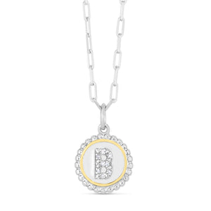 Popcorn Diamond Initials Necklace