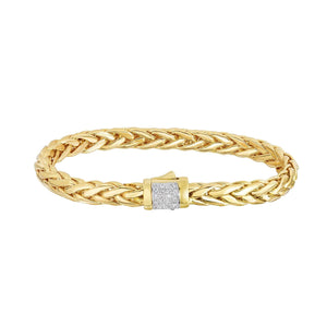 14K Gold & Diamond 6.25mm Woven Bracelet