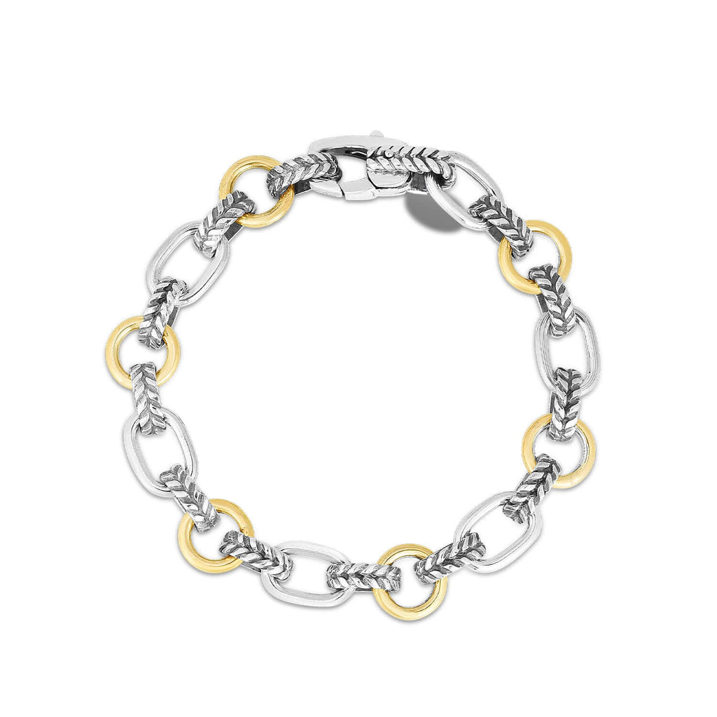 Silver & 18K Gold Mixed Link Cable Bracelet | Phillip Gavriel