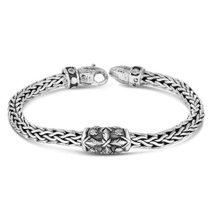 Silver Woven Chain Four Points Bracelet