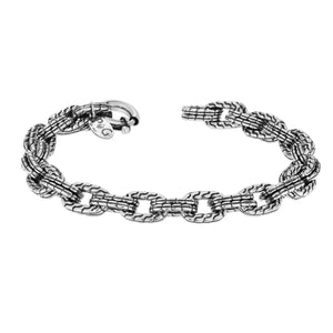 Silver Double Woven Link Unisex Bracelet