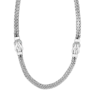 Silver & White Sapphire Hercules Knot Necklace