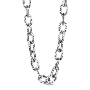 Silver Woven Link Men's Necklace