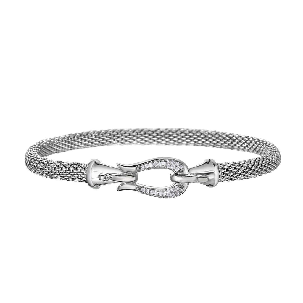 Silver Diamond Popcorn Horsebit Bracelet Phillip Gavriel