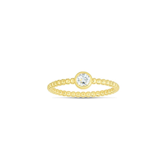 14K Gold Prosecco Petite Aquamarine Ring