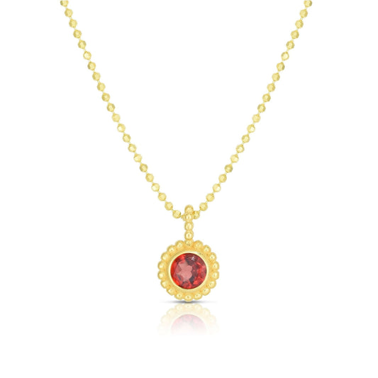 14K Gold Prosecco Petite Garnet Necklace