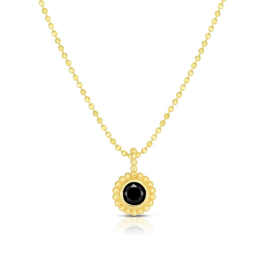 14K Gold Prosecco Petite Black Spinel Necklace