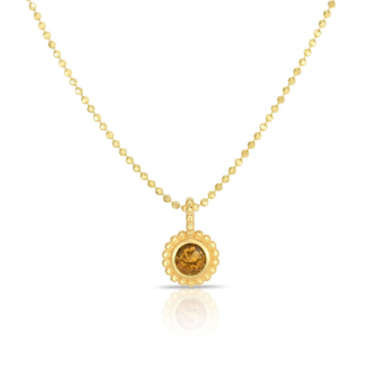 14K Gold Prosecco Petite Citrine Necklace