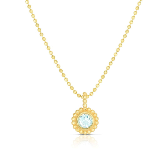14K Gold Prosecco Petite Aquamarine Necklace