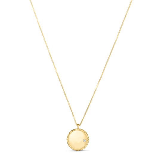 14K Gold & Diamond Mini Medallion Necklace