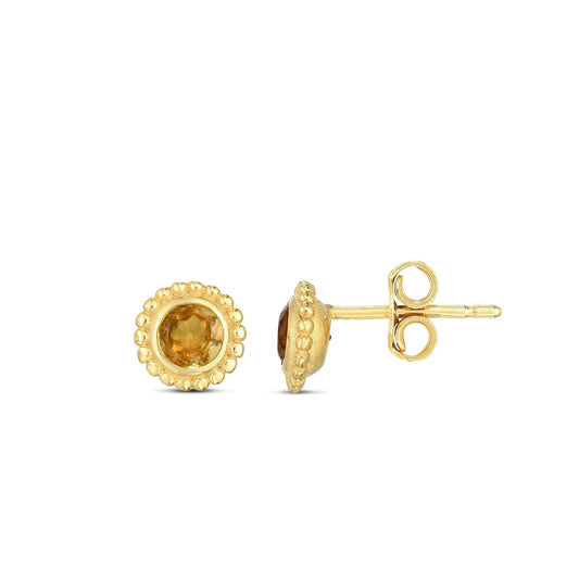 14K Gold Prosecco Petite Citrine Earrings