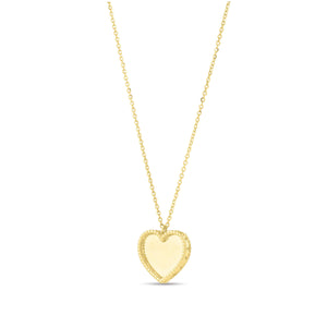 14K Gold Popcorn Radiating Heart Necklace