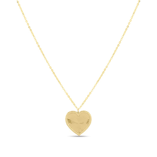 14K Gold Prosecco Radiating Heart Necklace
