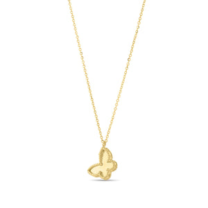 14K Gold Popcorn Butterfly Necklace