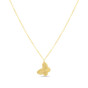 14K Gold Popcorn Butterfly Necklace