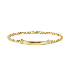 14K Gold Men's Venetian Link ID Bracelet