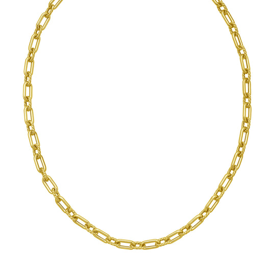 14K Medium Alternating Paperclip Necklace