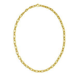 14K Medium Alternating Paperclip Necklace