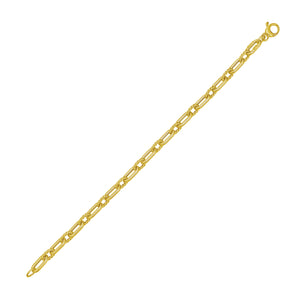 14K Medium Alternating Paperclip Bracelet