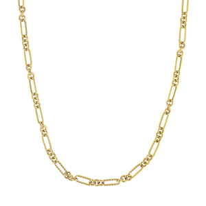 14K gold necklace with textured links, women's jewelry, fine jewelry, new York jewelry, women's necklaces