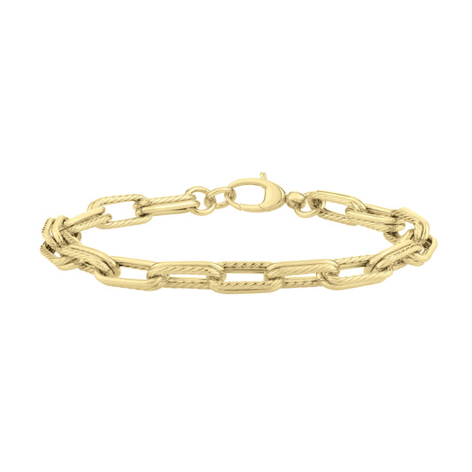 14K Gold Double Link Paperclip Bracelet, 14K gold bracelet, cable bracelets