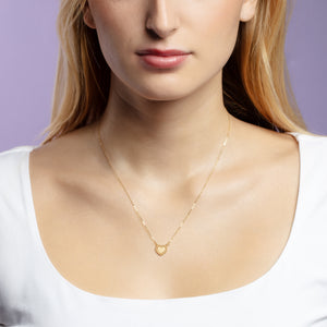 14K Prosecco Heart Necklace