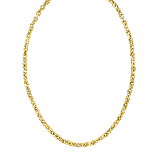 14K Oval Twist & Polished Link Necklace