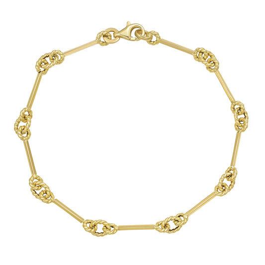 14K Italian Cable Bar & Link Bracelet