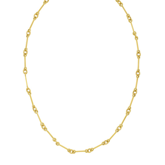 14K Italian Cable Bar & Link Necklace