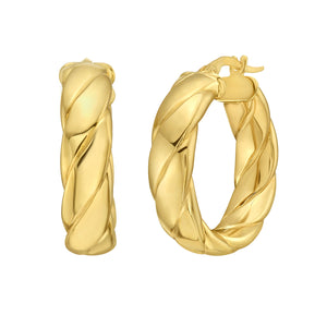 14K Twist Milano Cable Hoops