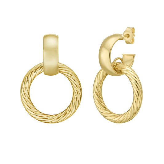 14K Small Contessa Door Knocker Earrings
