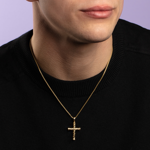 14K Gold Twisted Cross Pendant