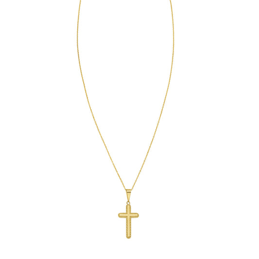 14K Prosecco Cross Pendant