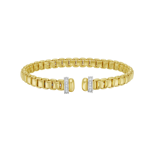 14K Diamond Venetian Link Bangle, 14K gold bracelet, Diamond's bracelet, gold bracelet, cuff