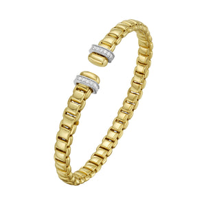 14K Diamond Venetian Link Bangle, 14K gold bracelet, Diamond's bracelet, gold bracelet, cuff