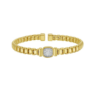 14K Diamond Venetian Cuff Bangle, 14k gold bracelet, women's bracelet, diamonds jewelry, diamonds