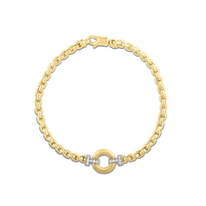 14K Gold & Diamond Venetian Link Bracelet