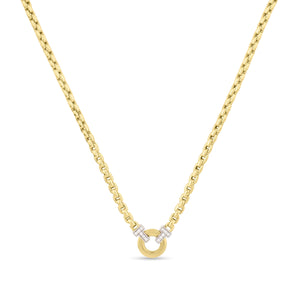 14K Gold & Diamond Venetian Link Necklace