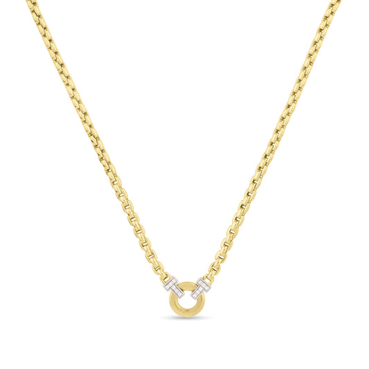 14K Gold & Diamond Venetian Link Necklace