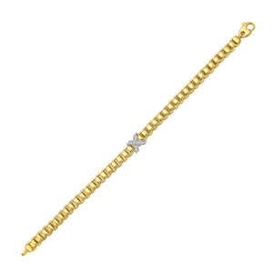 14K Diamond X Venetian Link Bracelet