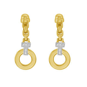 14K Diamond Venetian Link Drop Earrings