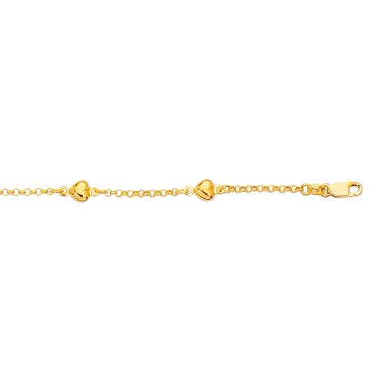 14K Gold Sun-Kissed Heart Anklet