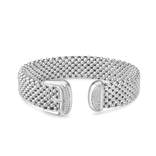 Silver & Diamond Prosecco Buckle Cuff